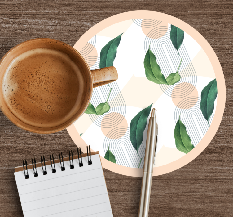 Modern coasters leafy geometric design - TenStickers