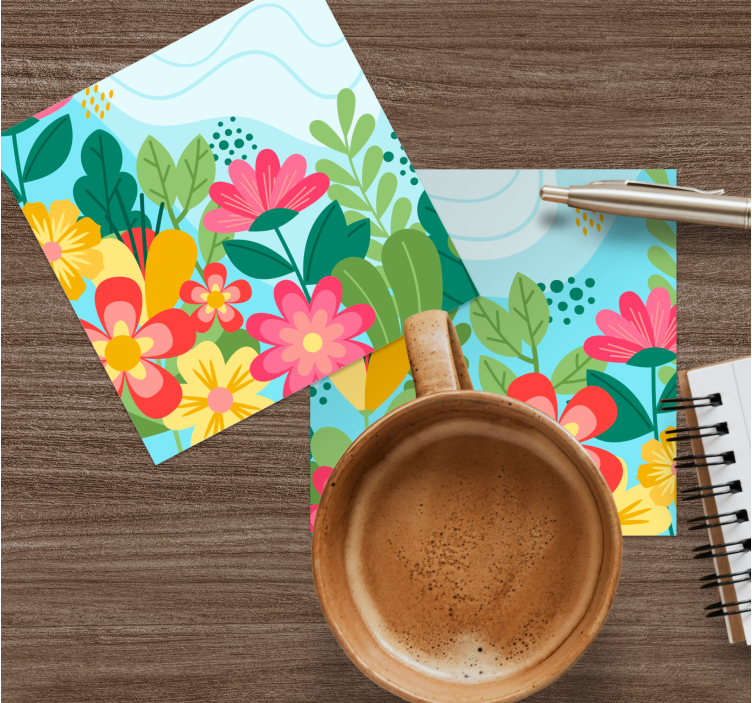 Modern coasters lively blossom design - TenStickers