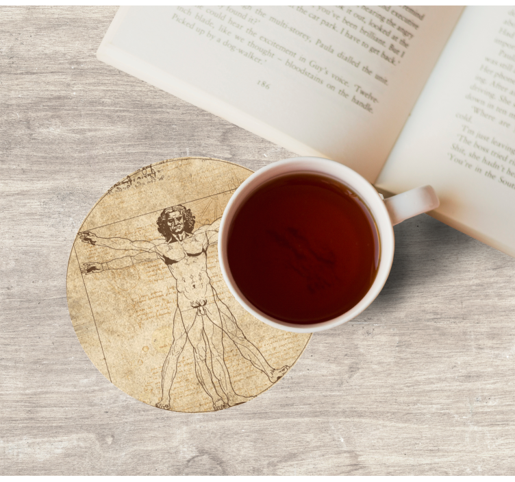 Modern coasters vitruvian man design - TenStickers