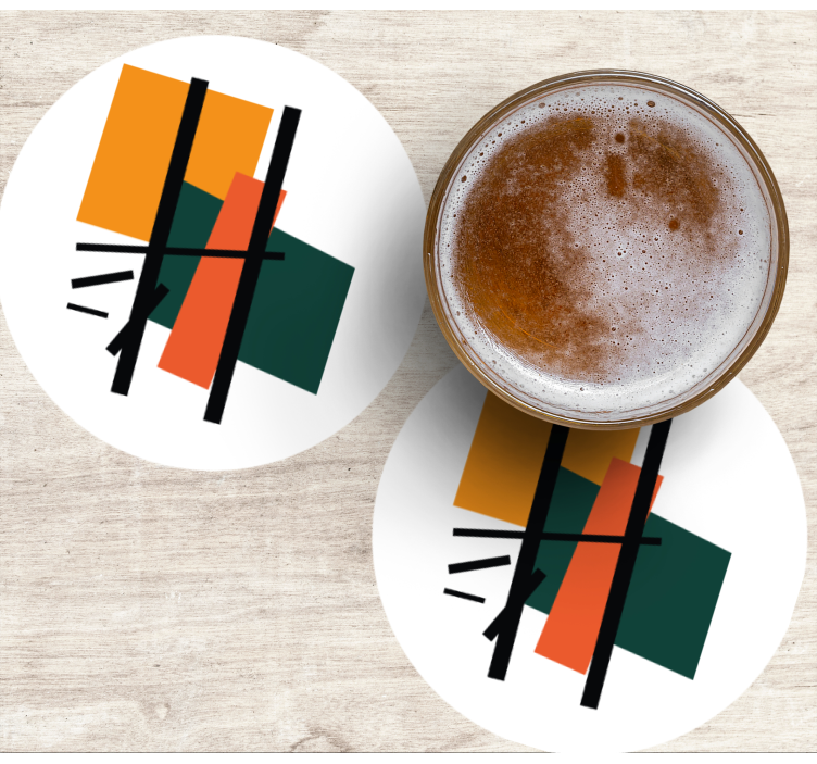 Modern coasters with abstract geometric designs - TenStickers