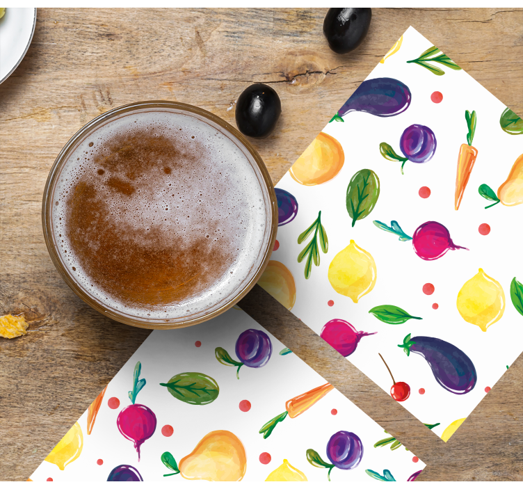 Modern coasters with colorful fruit design - TenStickers
