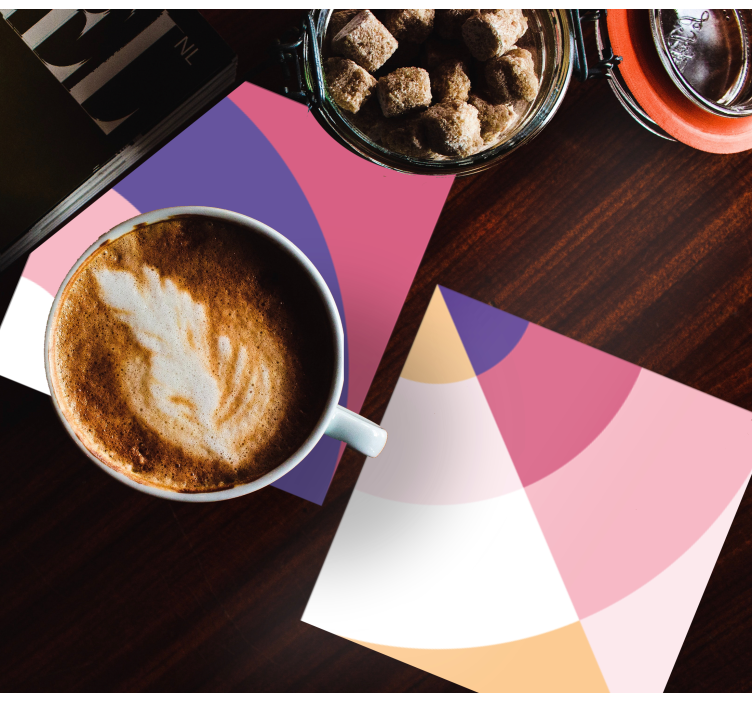 Modern coasters with colorful geometric shapes - TenStickers