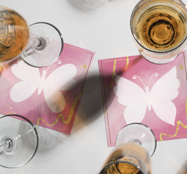 Modern coasters with elegant butterfly design - TenStickers
