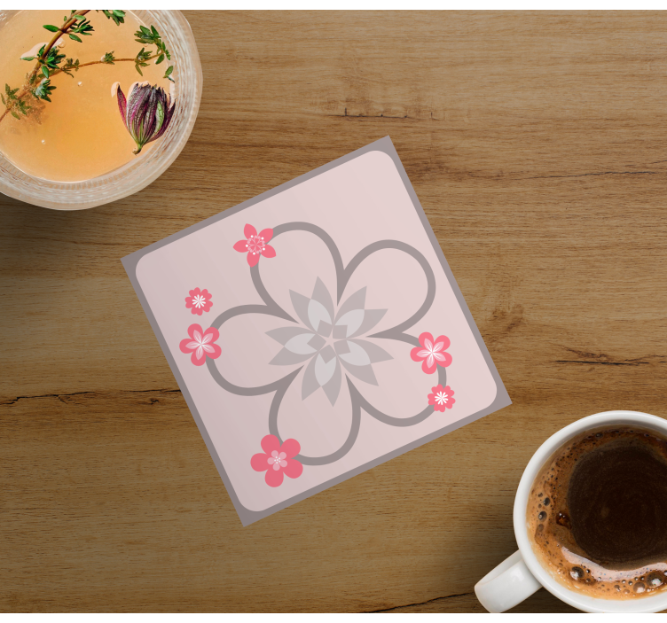 Modern coasters with elegant floral pattern - TenStickers