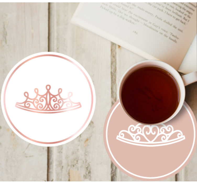 Modern coasters with elegant tiara designs - TenStickers
