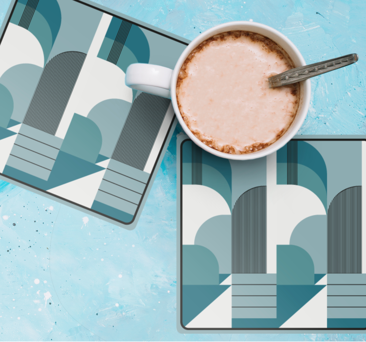 Modern coasters with geometric arch designs - TenStickers