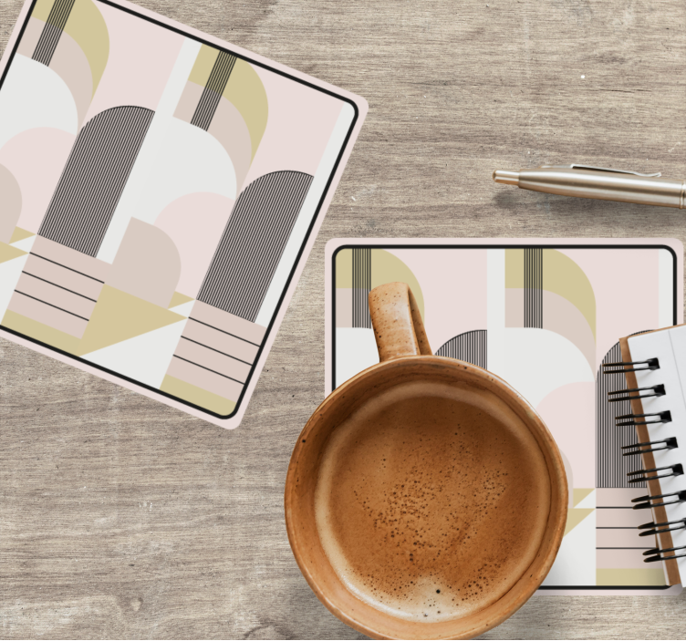 Modern coasters with geometric pattern design - TenStickers