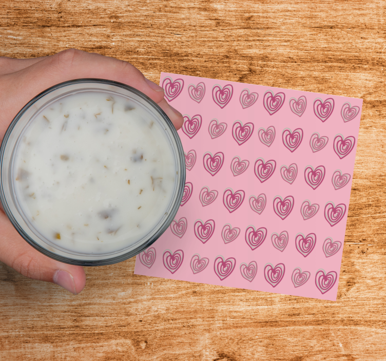 Modern coasters with layered heart designs - TenStickers