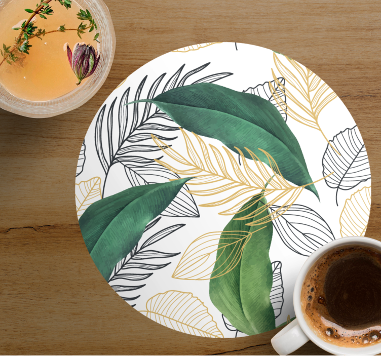 Modern coasters with lush greenery design - TenStickers
