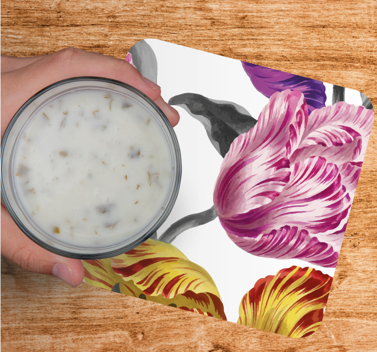 Modern coasters with vibrant botanical designs - TenStickers