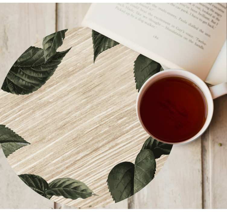 Nature-inspired leaf pattern coasters - TenStickers