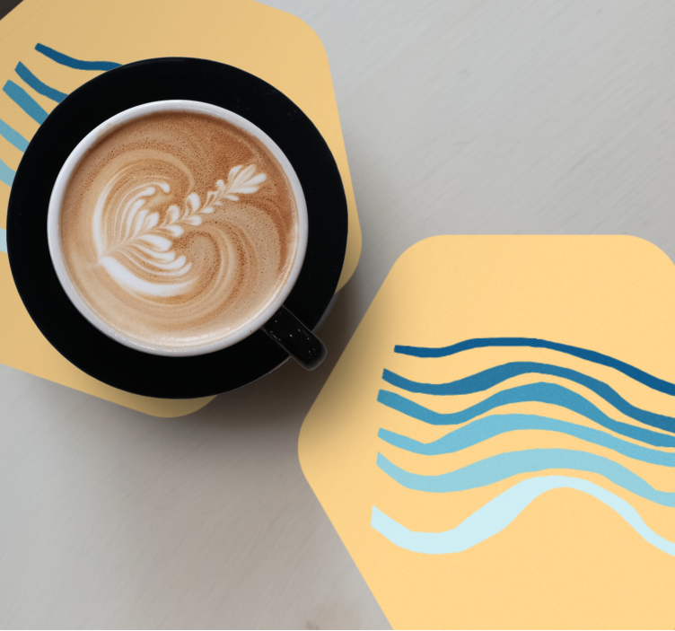 Pastel color waves modern coaster - TenStickers