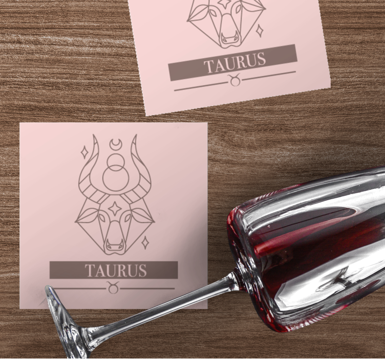 Personalisable coasters taurus zodiac minimalist - TenStickers