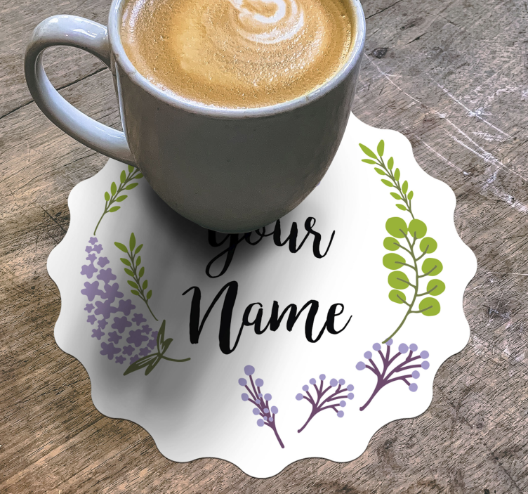 Personalised coasters floral custom design - TenStickers