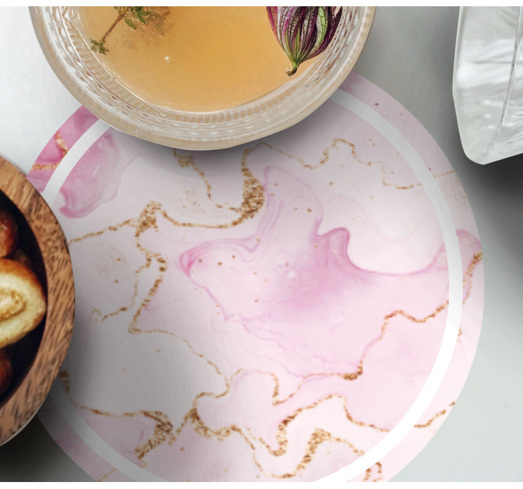 Rose gold marble texture coaster - TenStickers