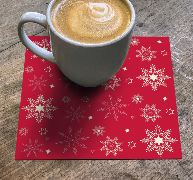 Snowflakes pattern drink coaster - TenStickers