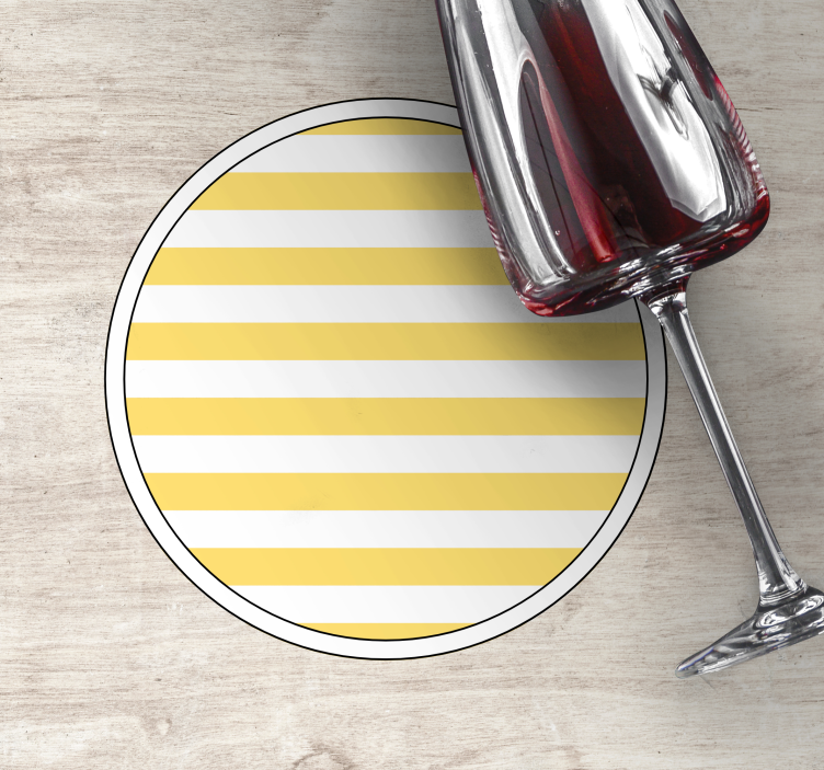 Striped yellow pattern coasters - TenStickers