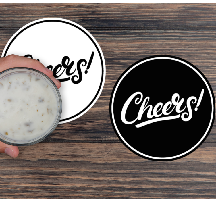 Stylish cheers typography beer mats - TenStickers