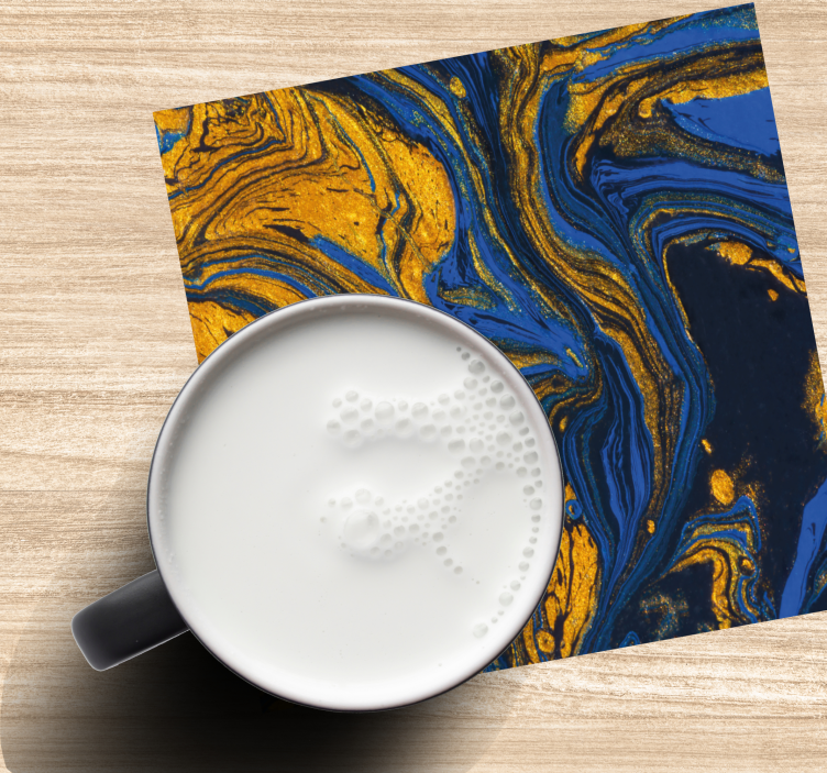 Swirling blue and gold coasters - TenStickers