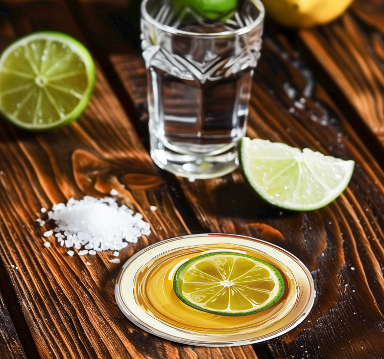 Tequila texture drink coasters - TenStickers