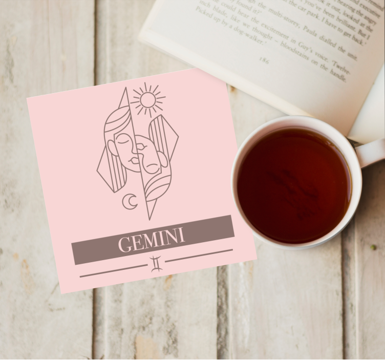 Text coasters dual faces zodiac - TenStickers
