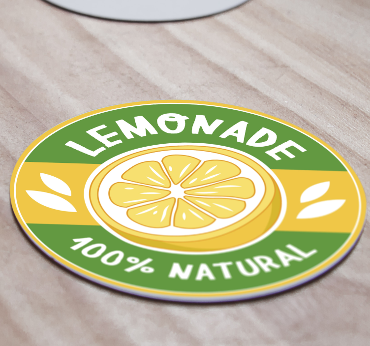 Text coasters natural lemon slice badge - TenStickers
