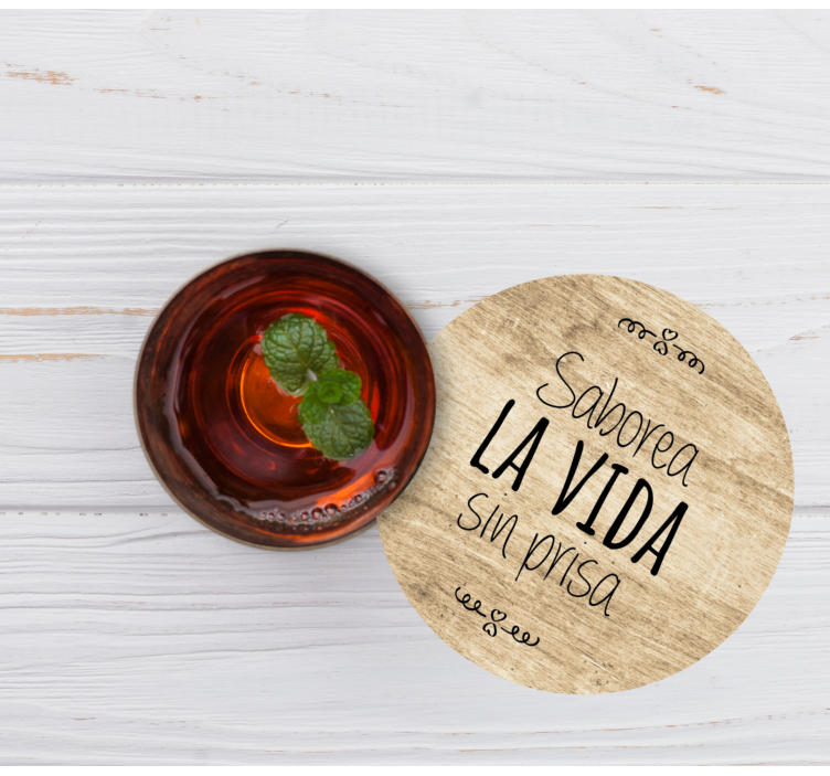 Text coasters savor life's moments - TenStickers