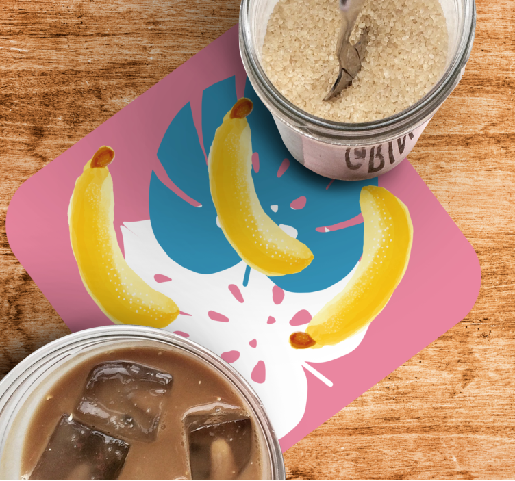 Vibrant banana arrangement geek coasters - TenStickers