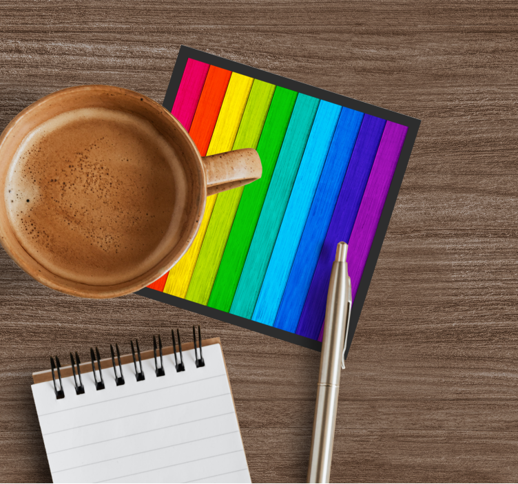 Vibrant color stripes coasters - TenStickers