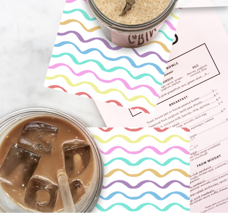 Vibrant curvy motif coasters - TenStickers