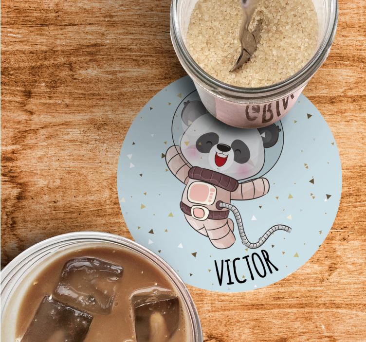 Vintage coasters cheerful astronaut panda - TenStickers