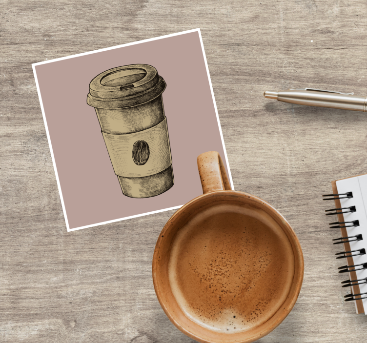 Vintage coasters illustrated coffee mug - TenStickers