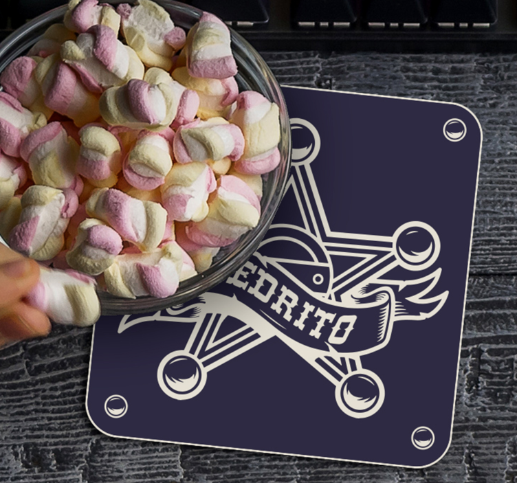 Vintage coasters sheriff star insignia - TenStickers