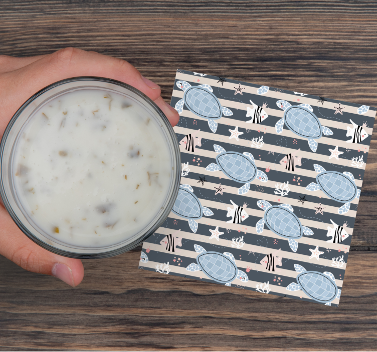 Vintage coasters turtle patterned design - TenStickers