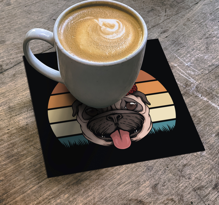 Vintage dog drink coaster - TenStickers