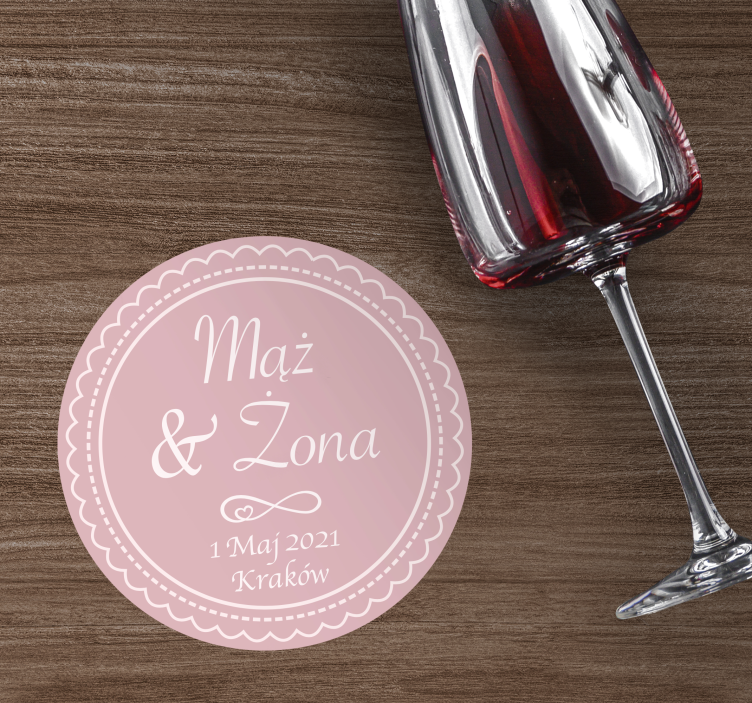 Wedding coasters elegant pink circular design - TenStickers