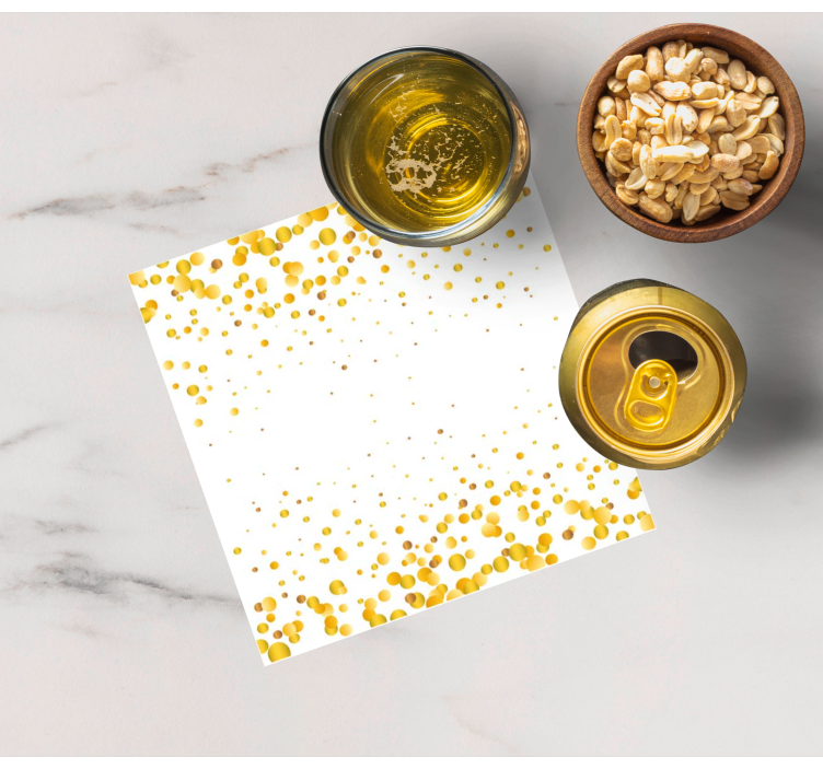 Yellow circular pattern coasters - TenStickers