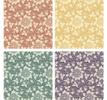 Vintage coasters floral patterned square tiles - TenStickers