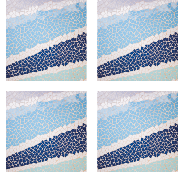 blue mosaic tiles tile coaster - TenStickers