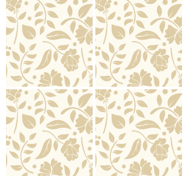 Ornamental flowers vintage drink coaster - TenStickers
