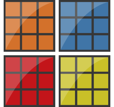 Rubik cube game pattern vintage coasters - TenStickers
