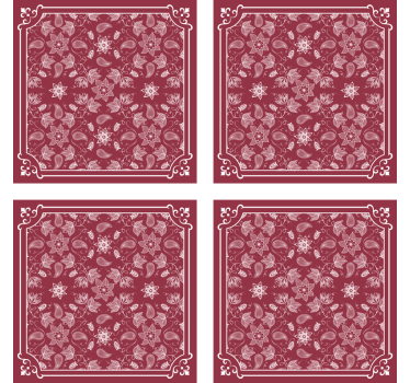 Vintage coasters floral pattern tiles - TenStickers