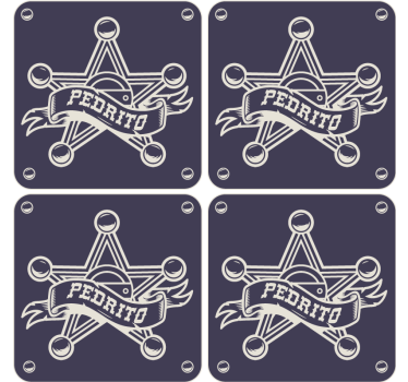 Vintage coasters sheriff star insignia - TenStickers