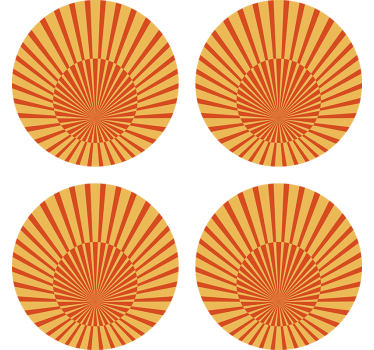 Radiant sunburst pattern coasters - TenStickers