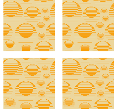 Retro sun pattern vintage coasters - TenStickers