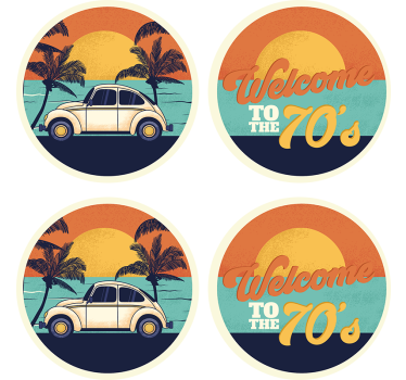 Welcome to 70's retro coasters - TenStickers