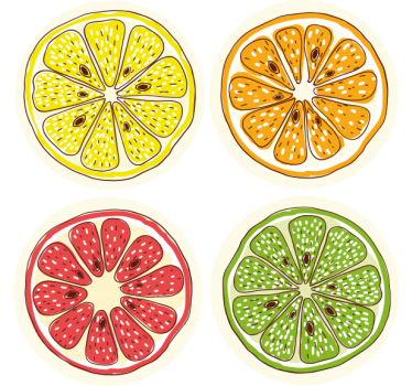 Different fruits  retro coasters - TenStickers