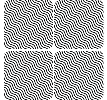 Wavy black pattern coasters - TenStickers