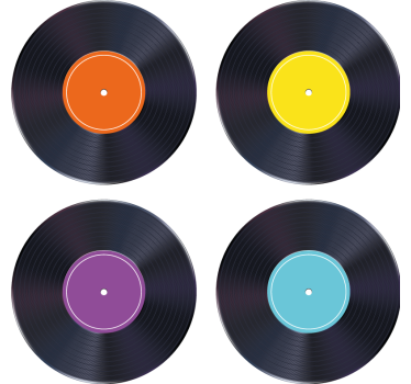Vintage coasters colorful vinyl records design - TenStickers