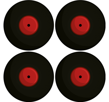 Vintage coasters retro vinyl records design - TenStickers